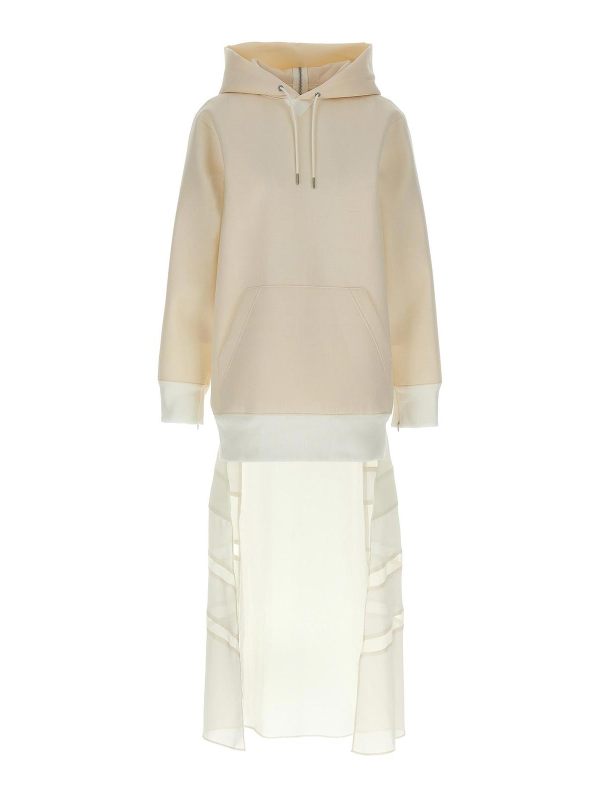 Sacai Robe Au Genou - Blanc