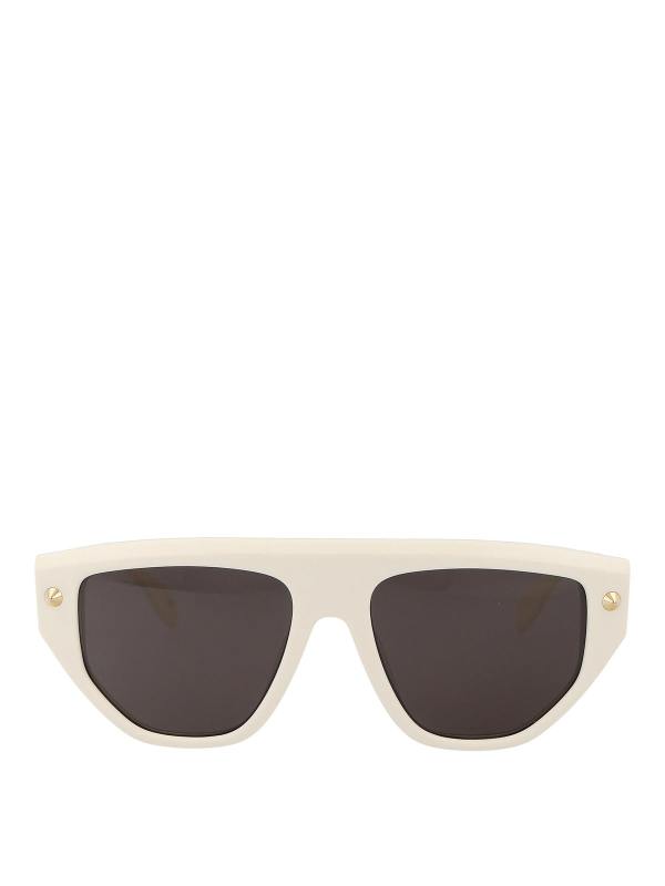 Alexander Mcqueen Lunettes De Soleil - Blanc