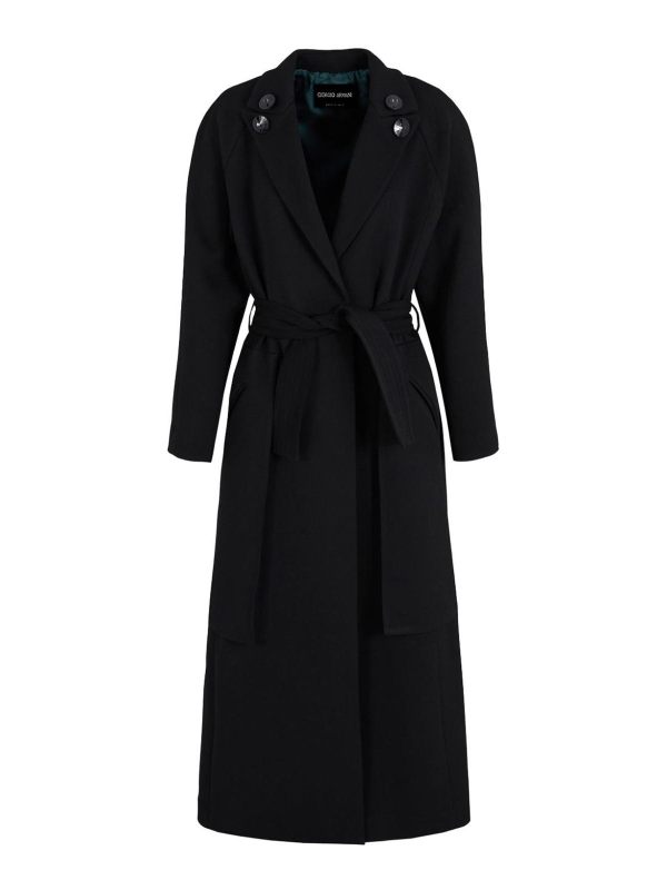Giorgio Armani Manteau Long - Noir