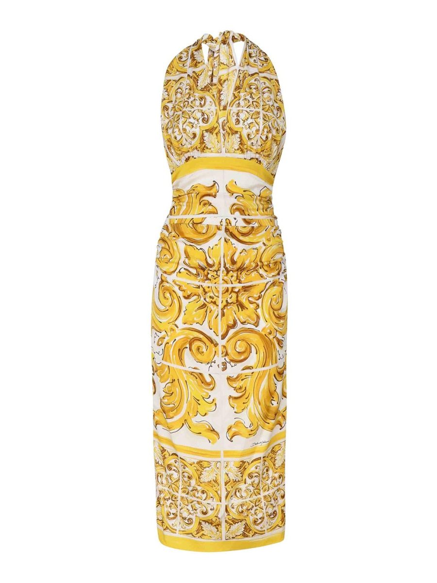 Dolce & Gabbana Robe Au Genou - Jaune
