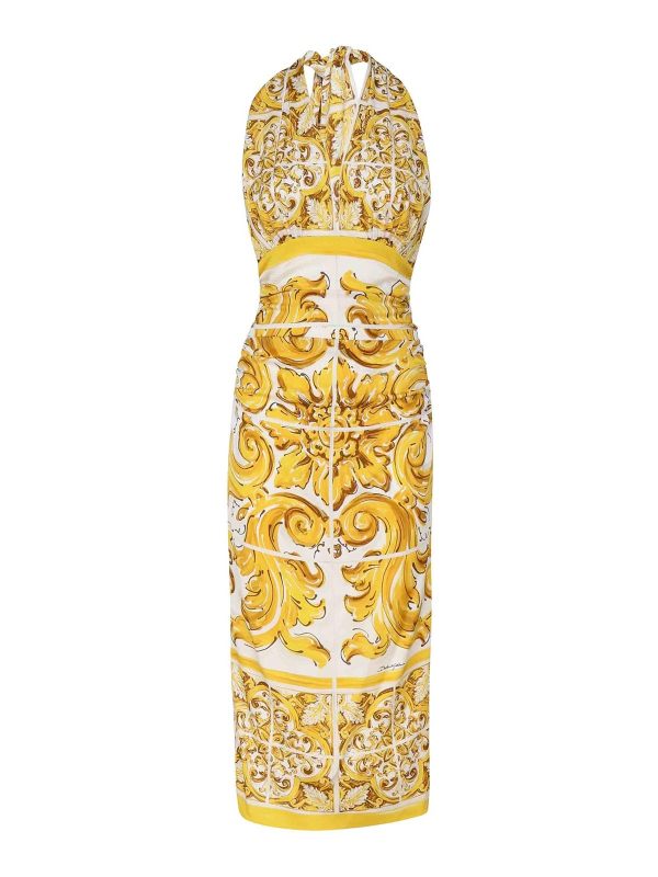 Dolce & Gabbana Robe Au Genou - Jaune