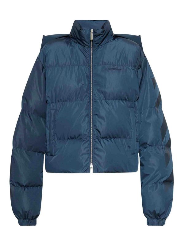 Off-White Blouson Rembourré - Bleu