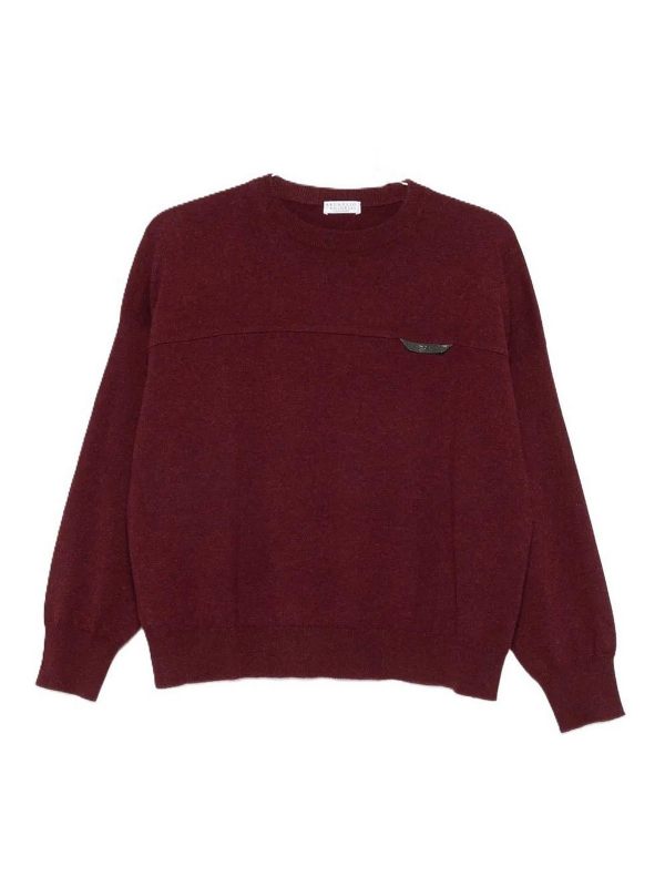 Brunello Cucinelli Pull Col Rond - Rouge Brun