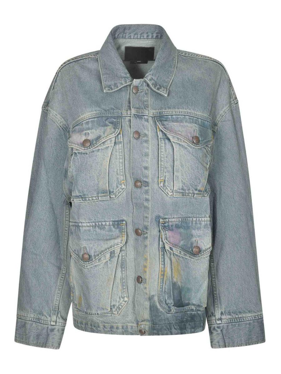 R13 Manteau Court - Bleu