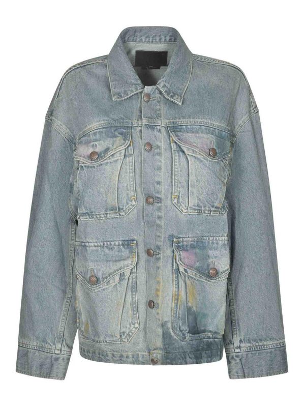 R13 Manteau Court - Bleu