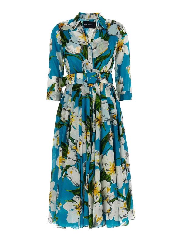 Samantha Sung Robe Au Genou - Bleu Clair
