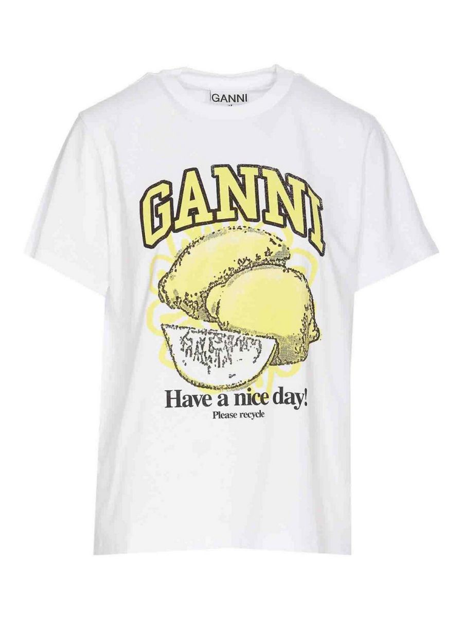 Ganni T-Shirt - Blanc