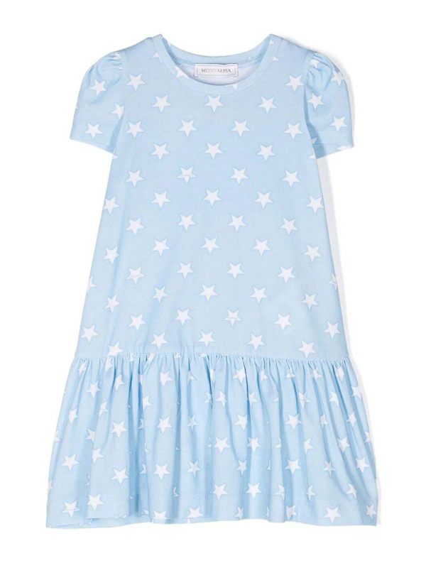 Monnalisa Robe Courte - Bleu Clair