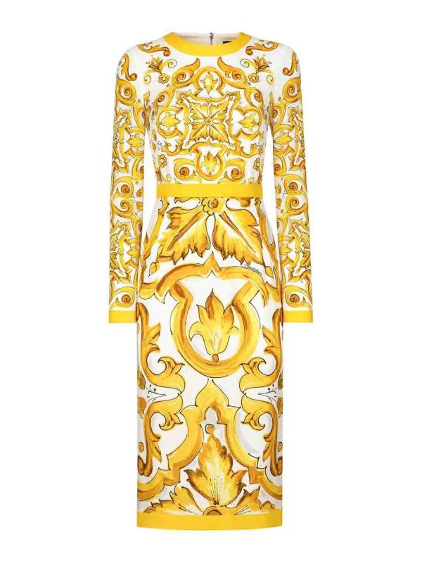 Dolce & Gabbana Robe Au Genou - Jaune