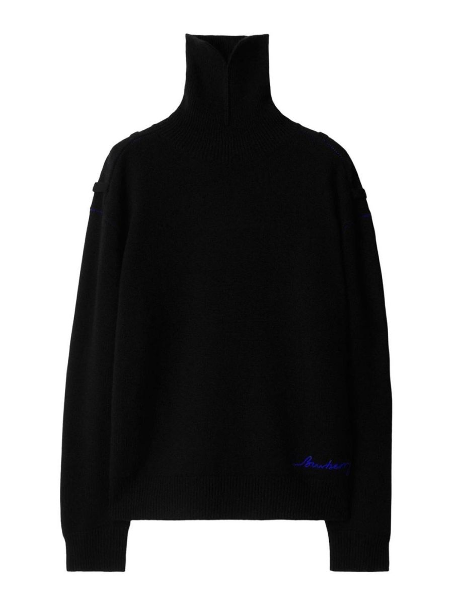 Burberry Pull Col Roulé - Noir