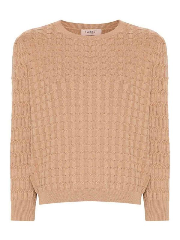 Twinset Pull Col Rond - Marron