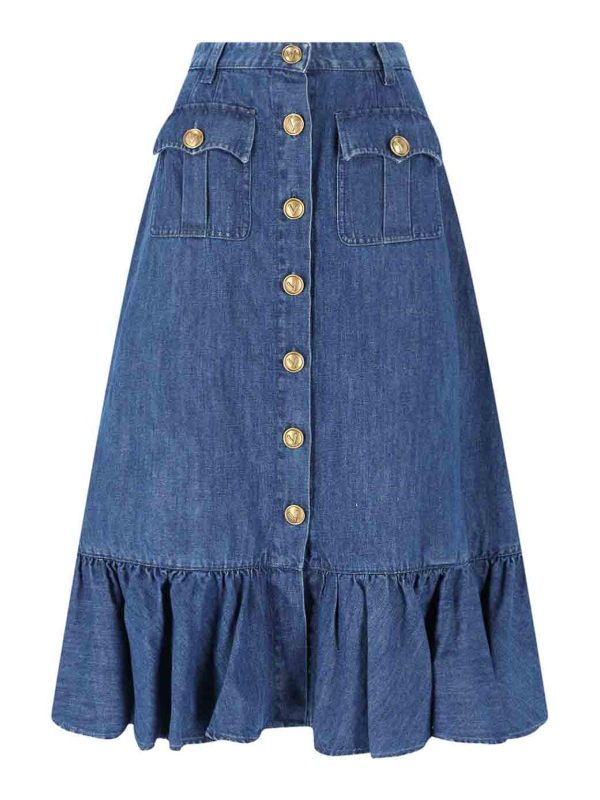 Valentino Jupe Midi - Bleu