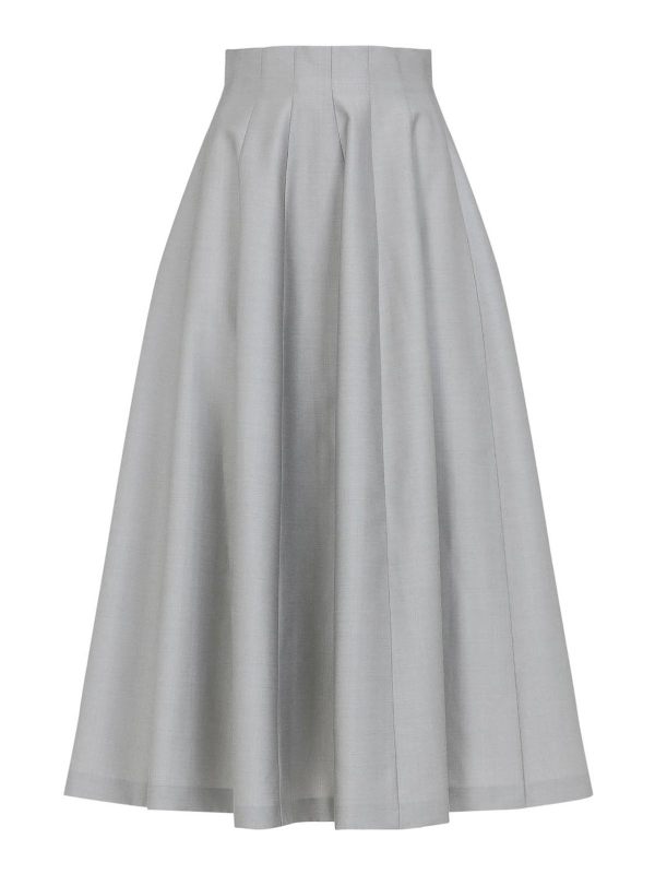 Alberta Ferretti Jupe Midi - Gris Clair