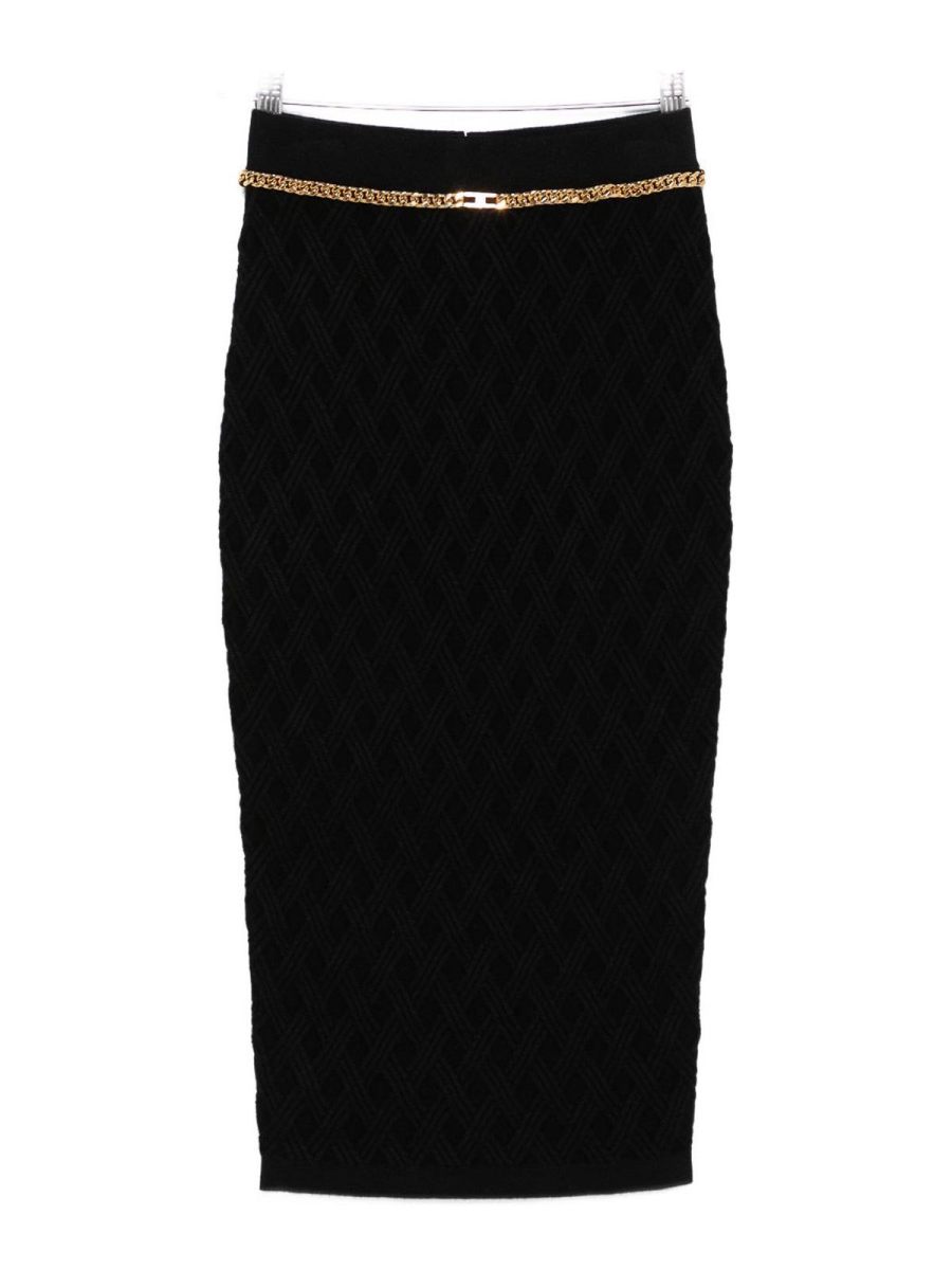 Elisabetta Franchi Jupe Midi - Noir