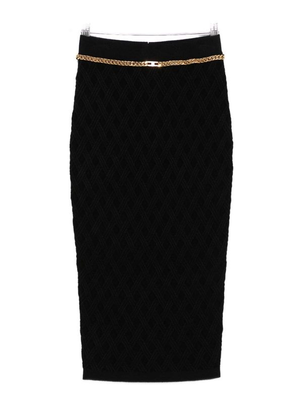 Elisabetta Franchi Jupe Midi - Noir