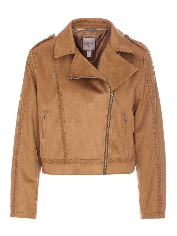 Urbancode Blouson En Cuir - Beige