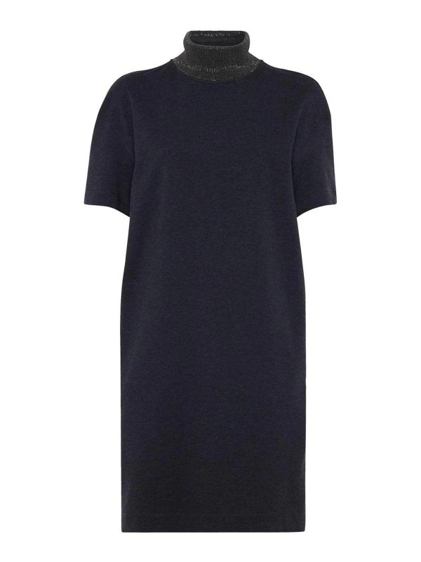 Brunello Cucinelli Robe Au Genou - Gris
