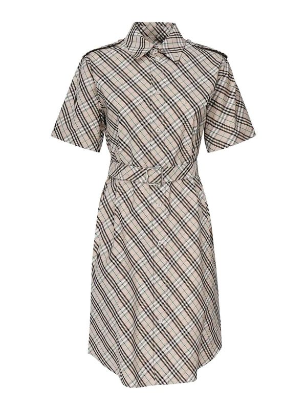 Burberry Robe Au Genou - Beige