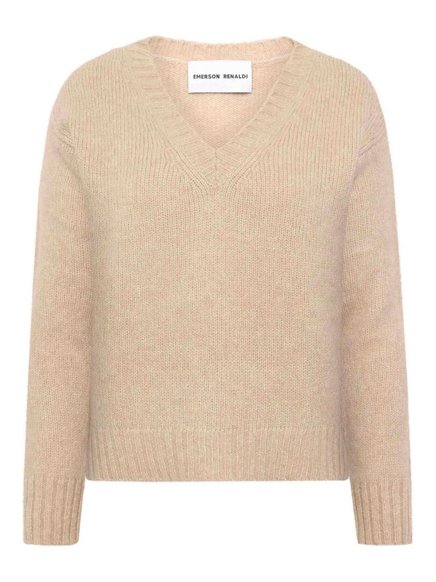 Emerson Renaldi Pull À Col V - Beige