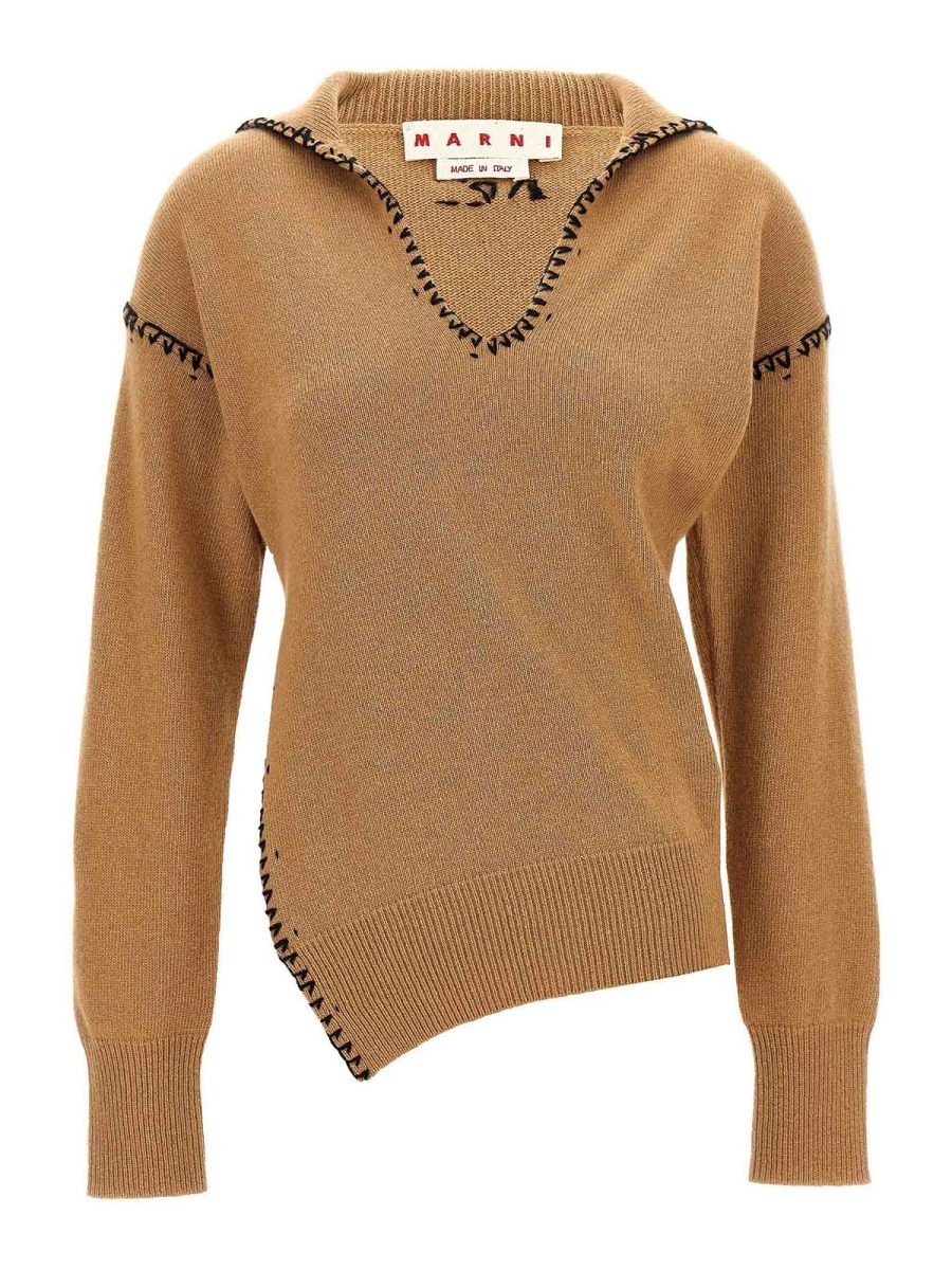 Marni Pull À Col V - Beige