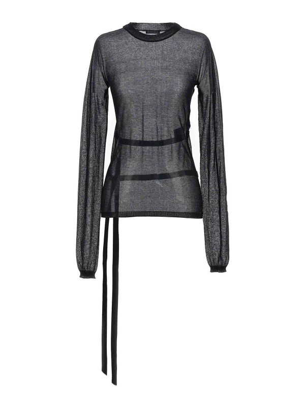 Ann Demeulemeester Pull Col Rond - Noir