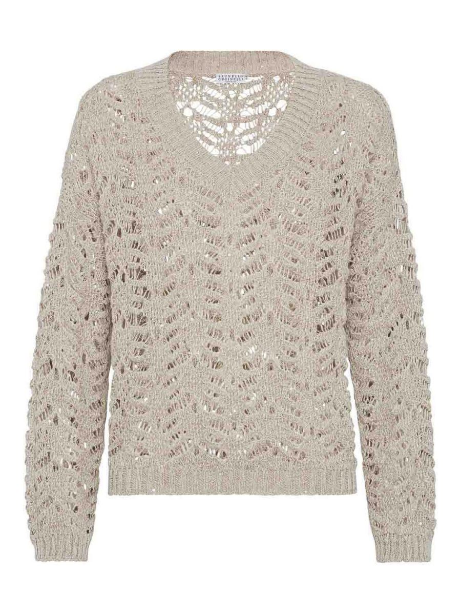 Brunello Cucinelli Pull Col Bateau - Beige