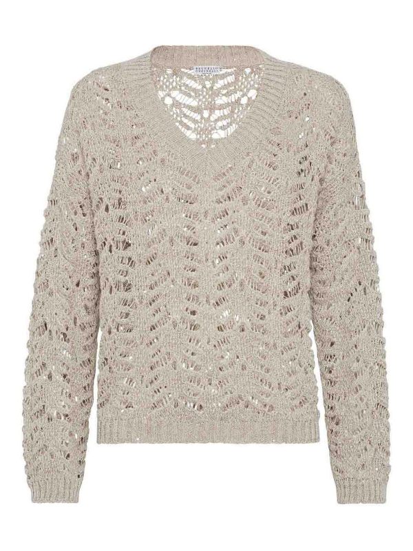 Brunello Cucinelli Pull Col Bateau - Beige