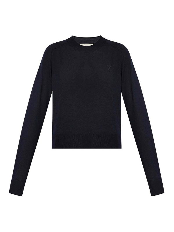 Ami Paris Pull Col Rond - Bleu