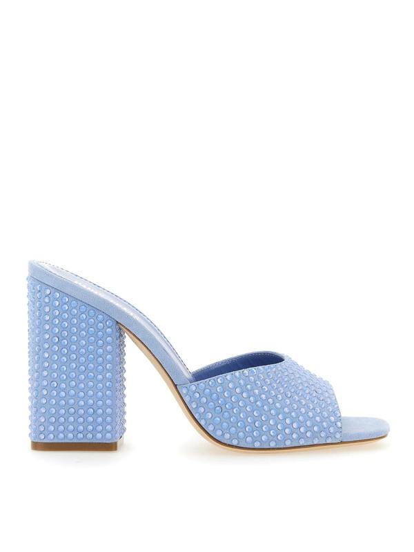 Paris Texas Mules - Bleu Clair