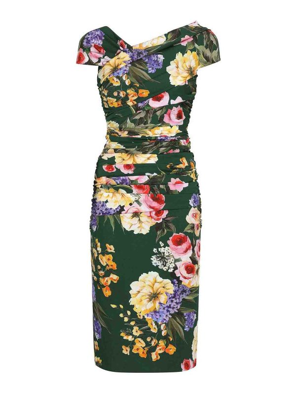 Dolce & Gabbana Robe Au Genou - Vert
