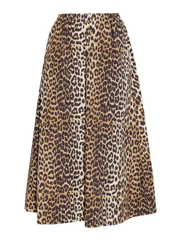 Ganni Jupe Midi - Marron