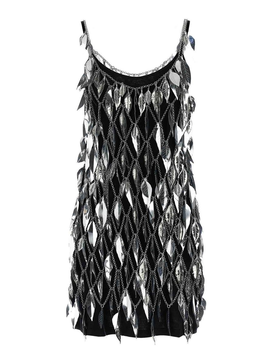 Rabanne Robe Courte - Argent