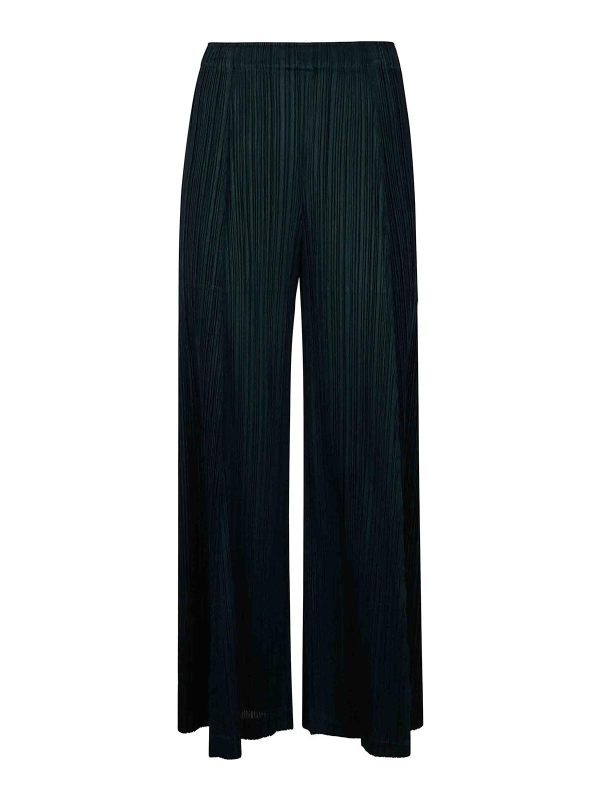 Pleats Please Issey Miyake Pantalons Décontractés - Vert