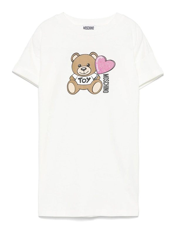 Moschino Robe Au Genou - Blanc
