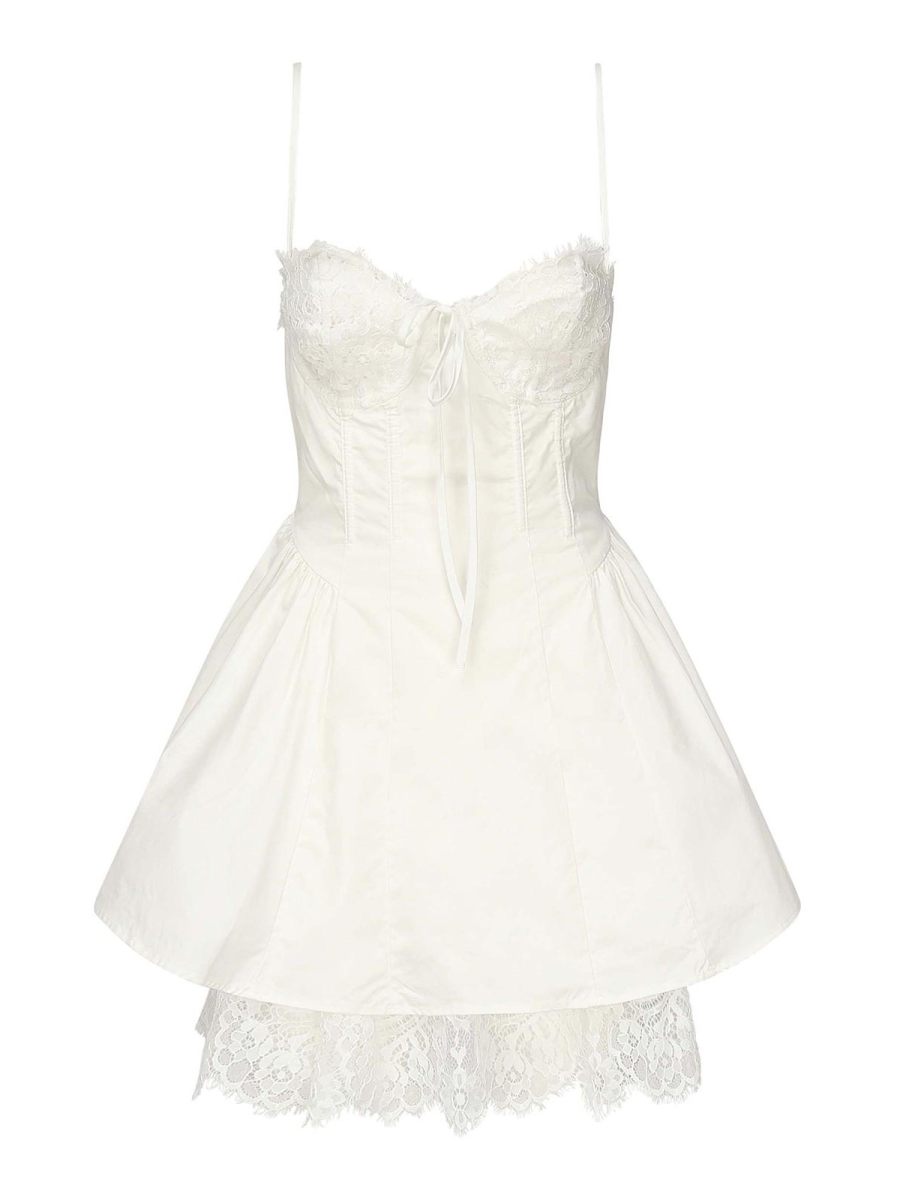 For Love & Lemons Robe Courte - Blanc