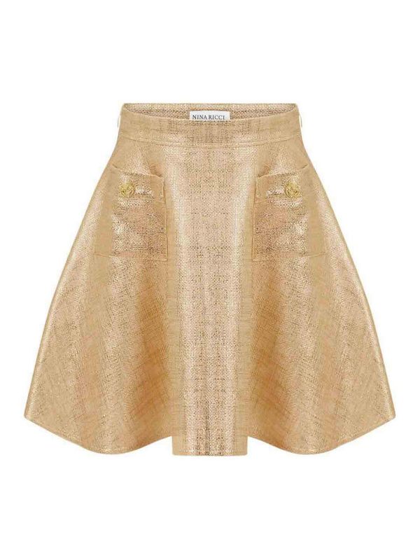 Nina Ricci Mini Jupe - Or