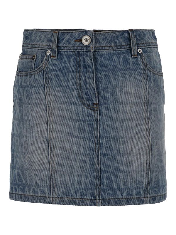 Versace Jeans Couture Jupe Midi - Bleu