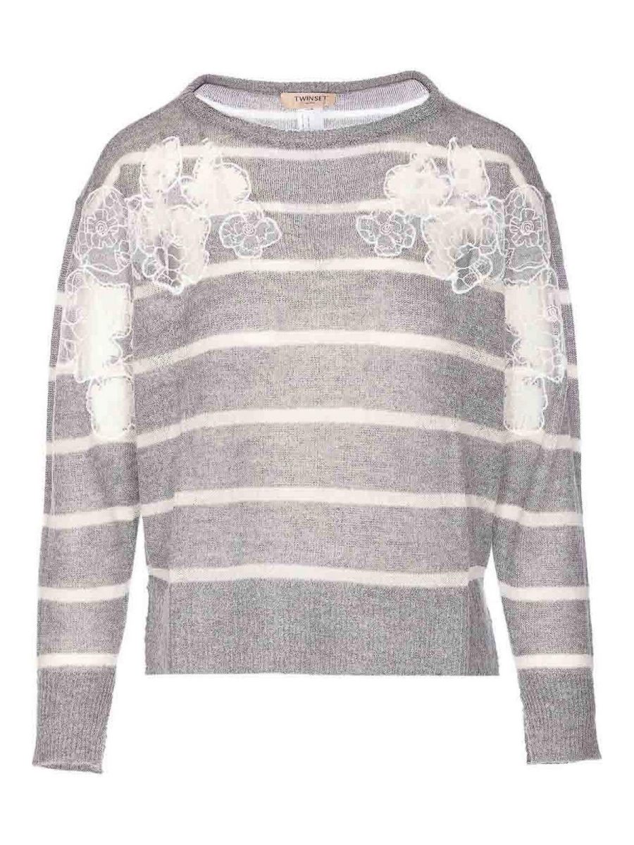 Twinset Pull Col Bateau - Gris