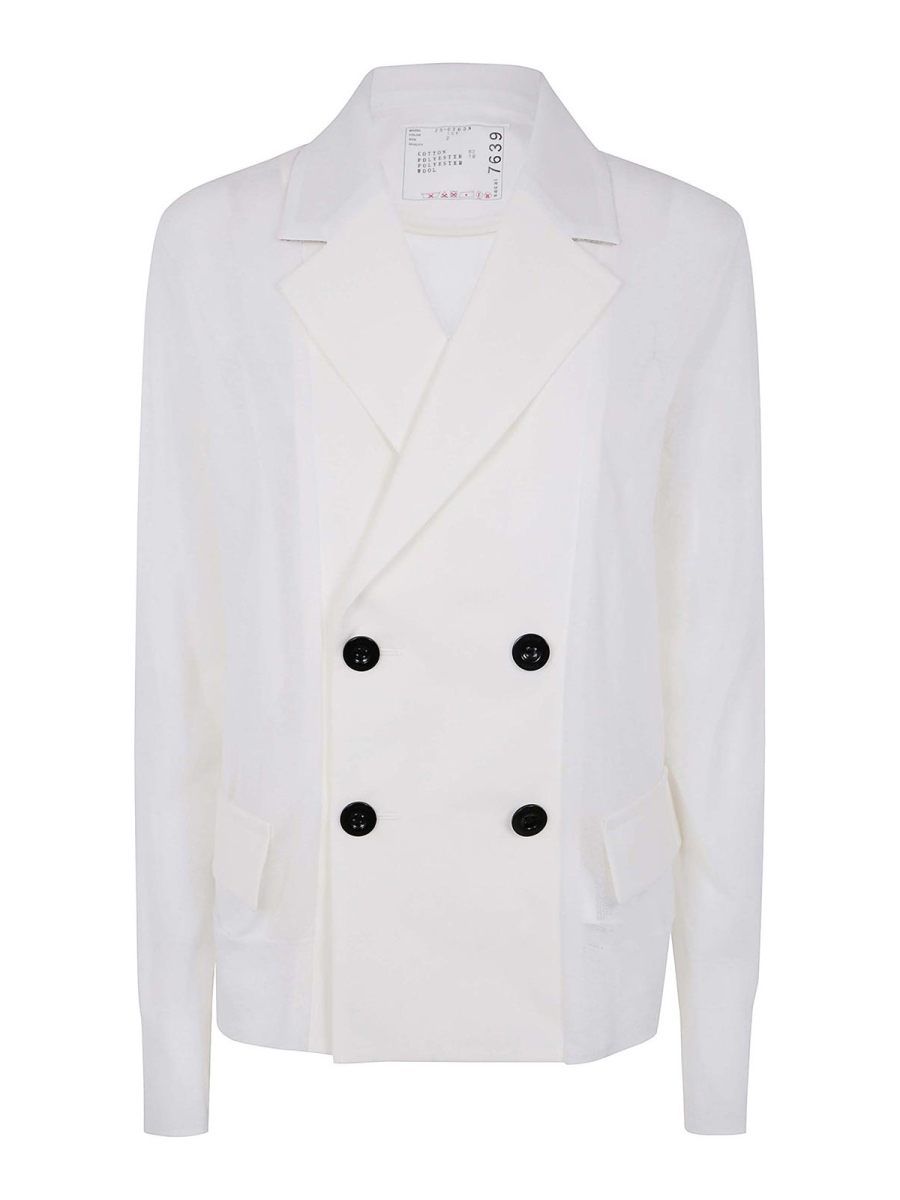 Sacai Veste Casual - Blanc