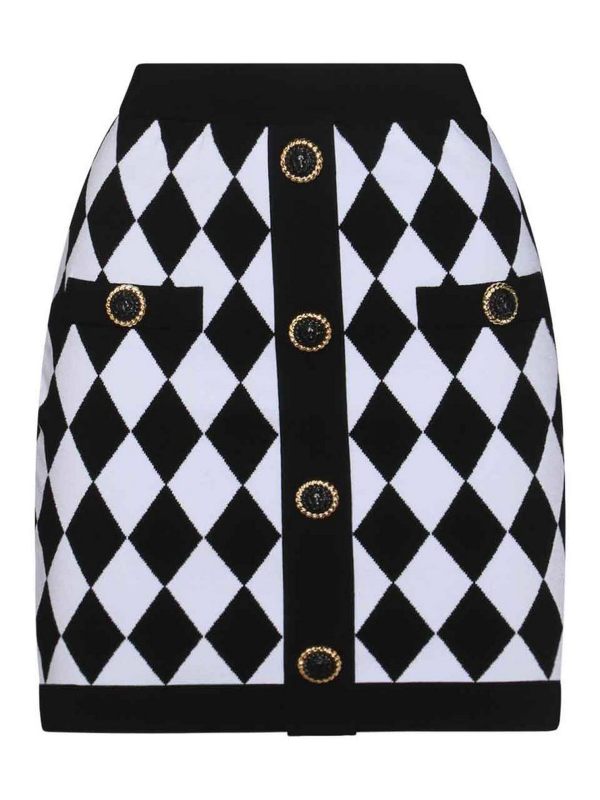 Balmain Jupe Midi - Noir
