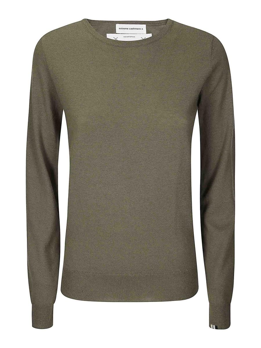 Extreme Cashmere Pull Col Bateau - Vert Foncé