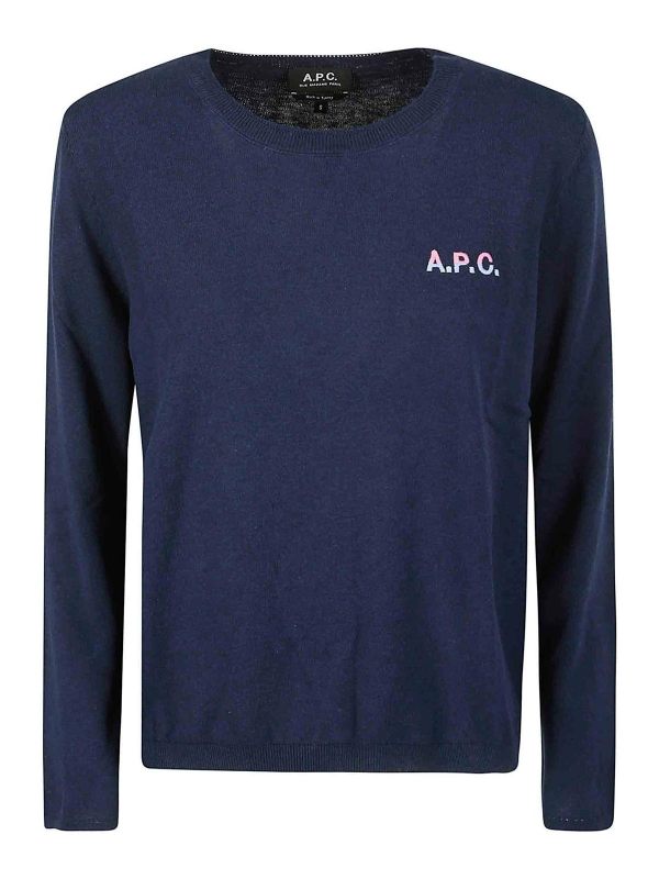 A. P.C. Pull Col Rond - Bleu