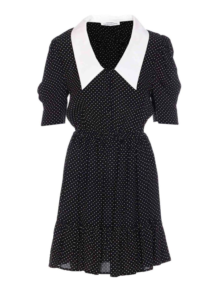 Mar De Margaritas Robe Au Genou - Noir