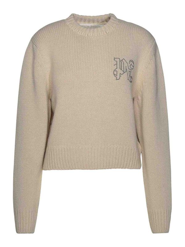 Palm Angels Pull Col Bateau - Crème