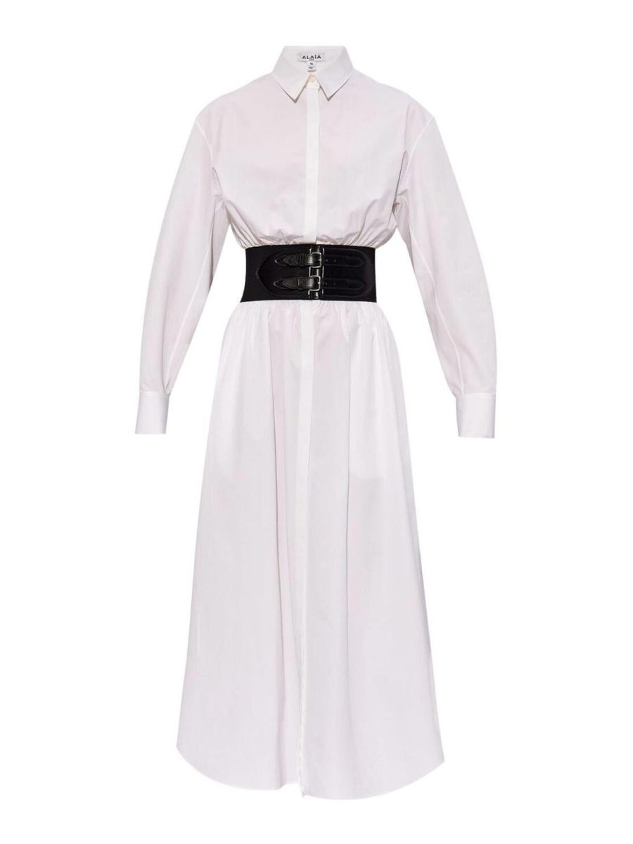 Alaïa Robe Au Genou - Blanc