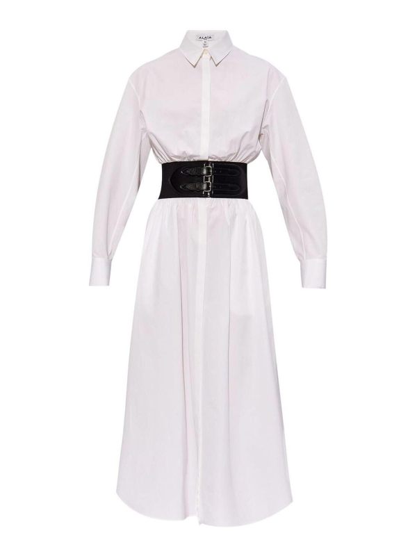 Alaïa Robe Au Genou - Blanc