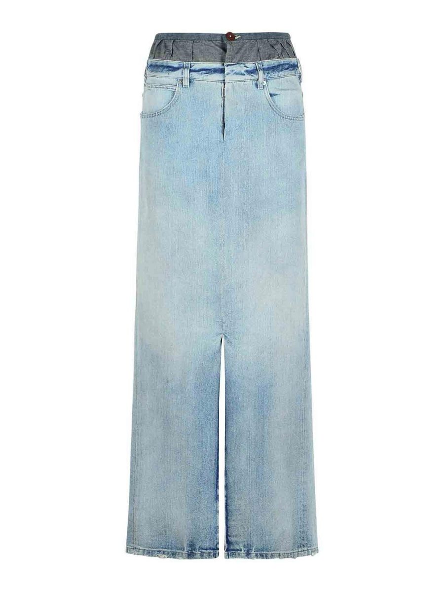 Maison Margiela Jupe Midi - Bleu Clair