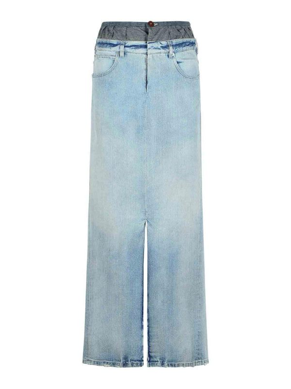 Maison Margiela Jupe Midi - Bleu Clair