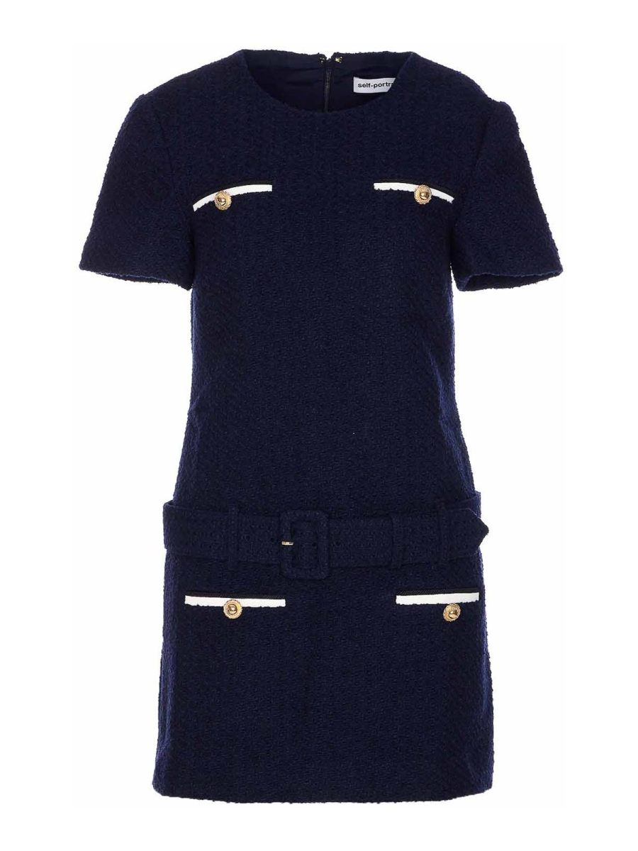 Self Portrait Robe Courte - Bleu