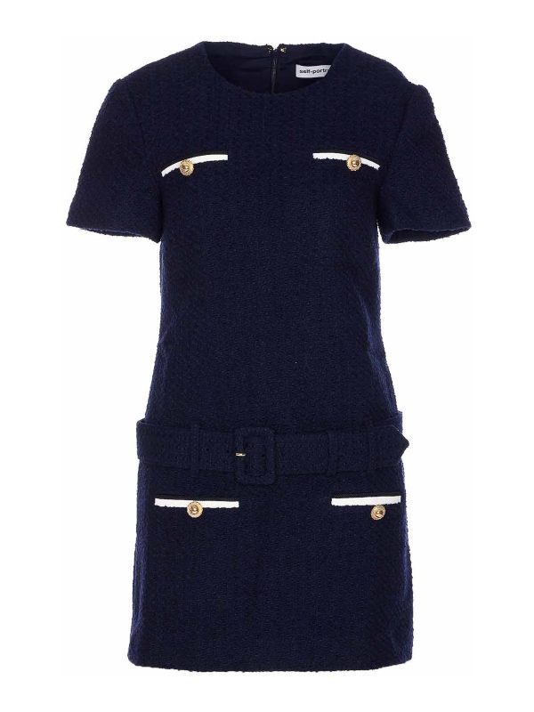 Self Portrait Robe Courte - Bleu